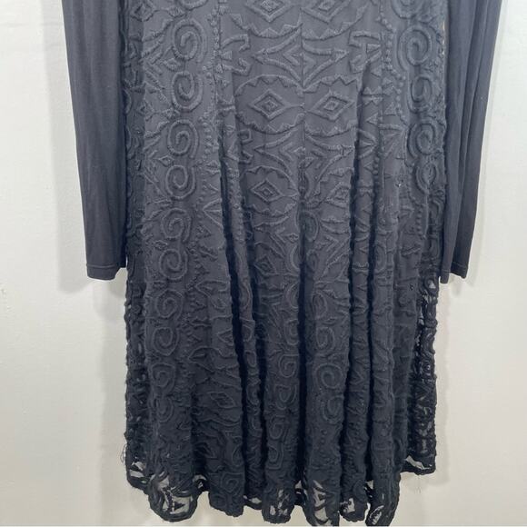 Rostfrei by Anett Rostel Blackk Geometric Embroidered Sheer Sleeve Midi Dress 6 - Picture 5 of 13
